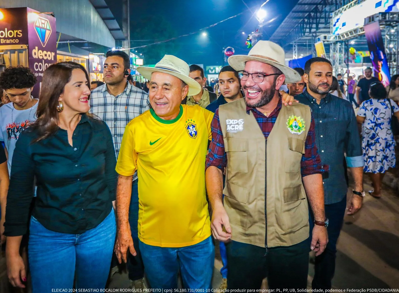 Ao lado de Gladson Cameli, Bocalom é recebido com festa na penúltima noite de Expoacre