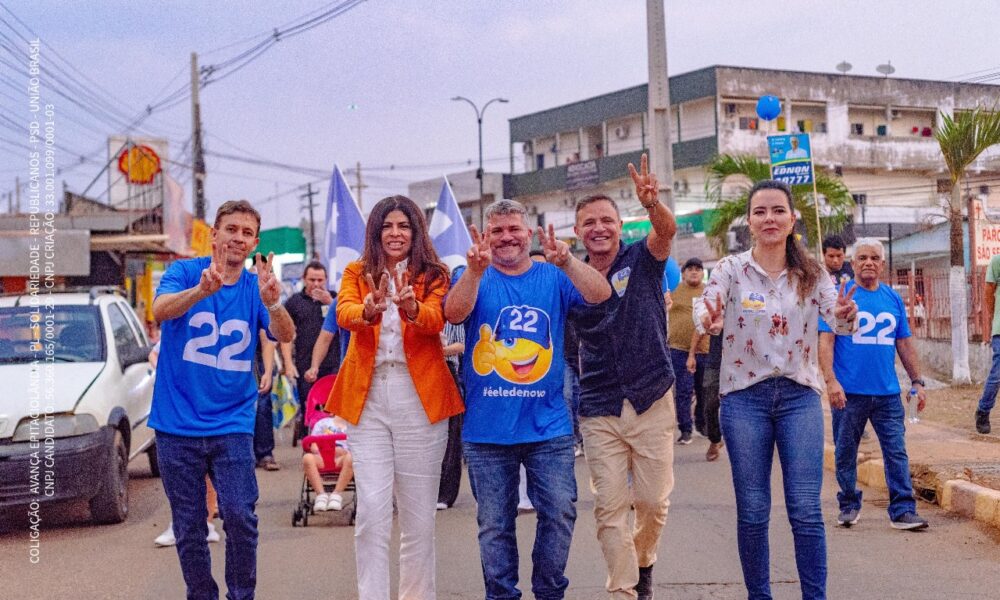 Ao lado de Marcio Bittar, Antônia Lúcia, Eduardo Veloso e Roberto Duarte, Sérgio Lopes e Sérgio Mesquita demostram força em mais uma mega caminhada do 22 em Epitaciolândia