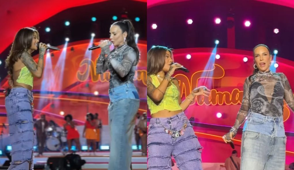 Ivete Sangalo surge no palco do “Numanice“ e canta com Ludmilla