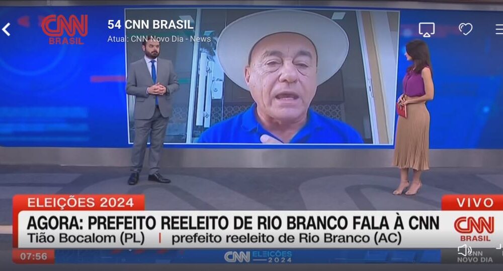 Reeleito, Bocalom é destaque em programa da CNN Brasil