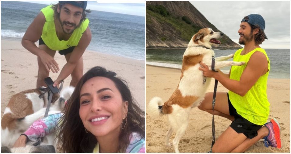 Sabrina Sato curte praia com Nicolas Prattes após anunciar gravidez; veja