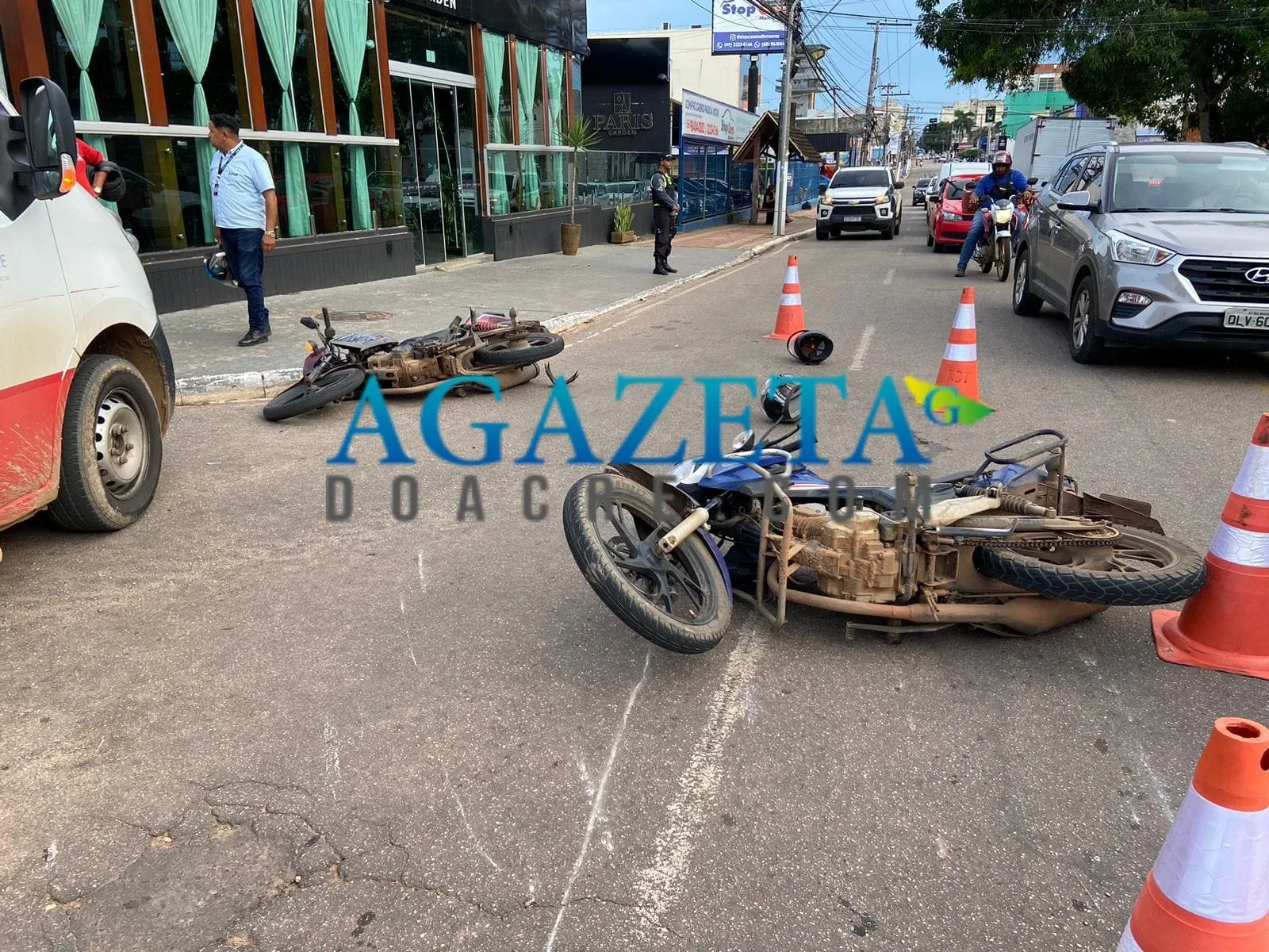 Acidente entre motocicletas deixa dois feridos no Bairro Bosque