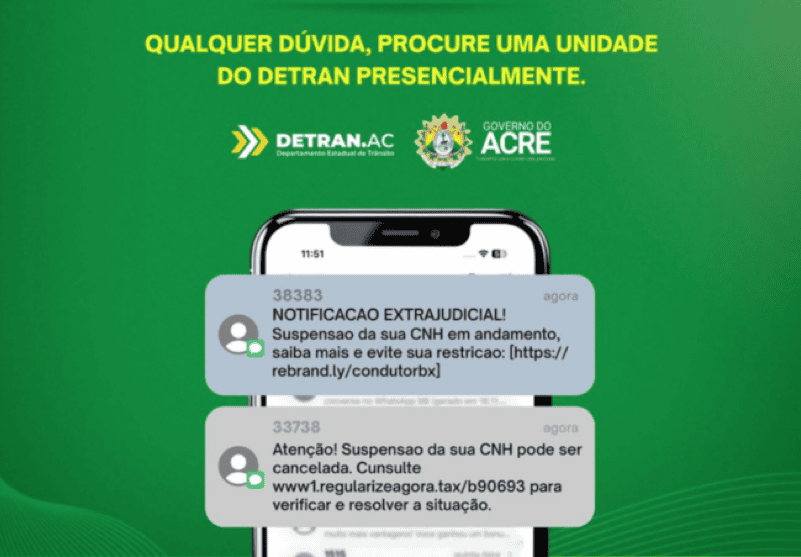 Atenção! Detran do Acre alerta para novo golpe sobre suspensão da CNH; veja dicas