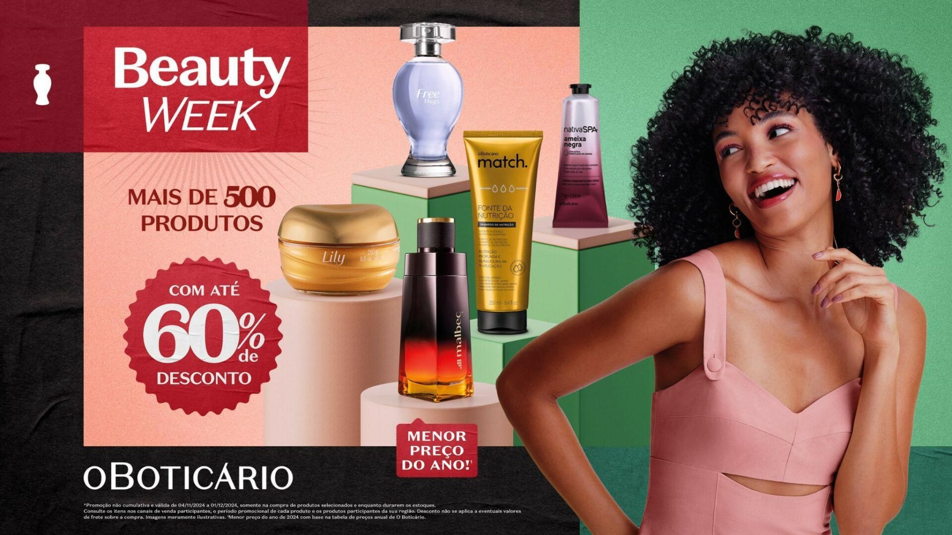 Beauty Week: o Boticário oferece produtos com o menor preço do ano com descontos de até 60% em mais de 500 itens