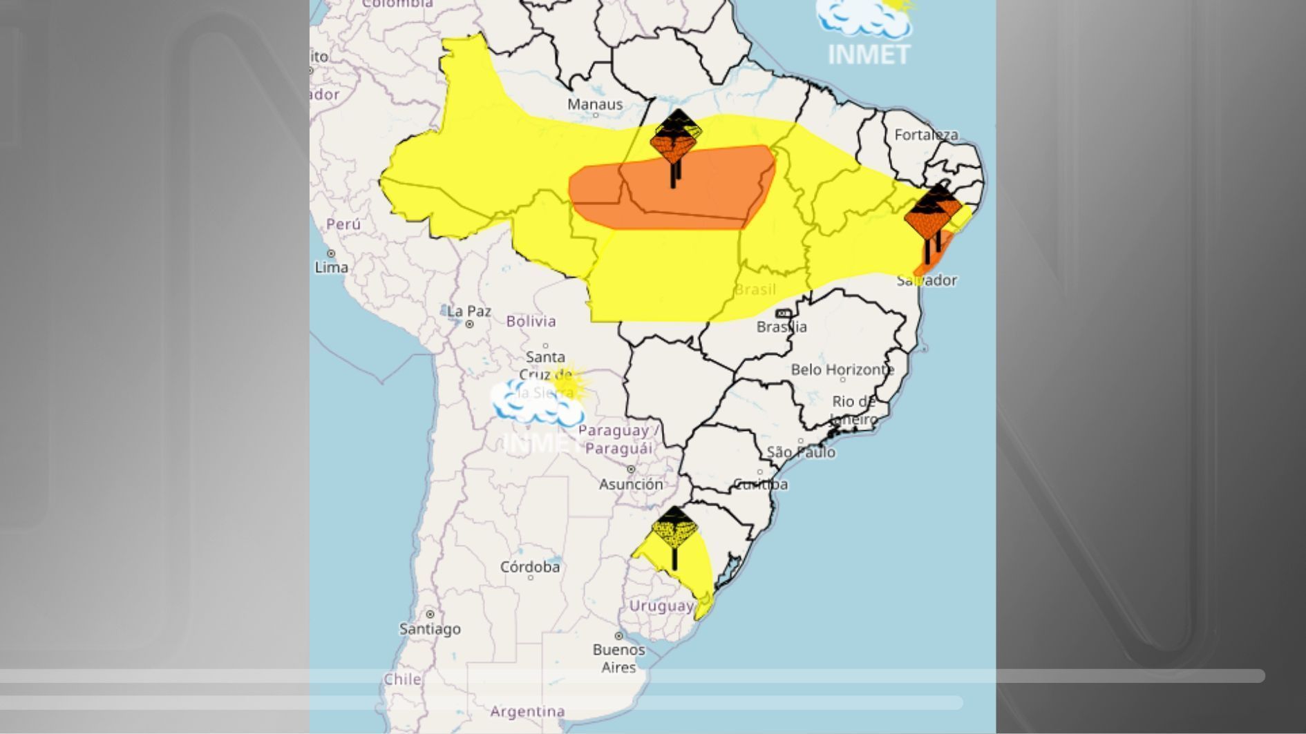 Inmet emite alerta de perigo de chuvas intensas no Norte e no Nordeste