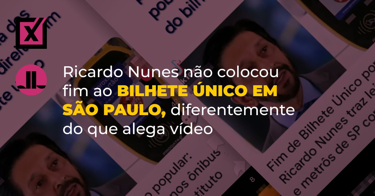 Ricardo Nunes não colocou fim ao Bilhete Único em São Paulo, diferentemente do que alega vídeo