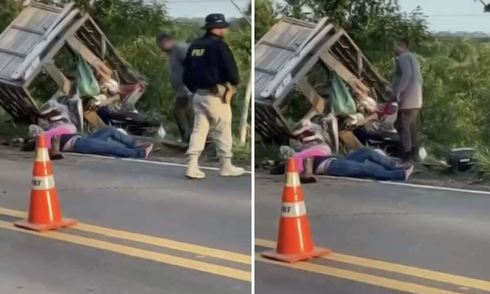 Vídeo: Acidente com “Jerico” na BR-317 deixa casal ferido em Epitaciolândia