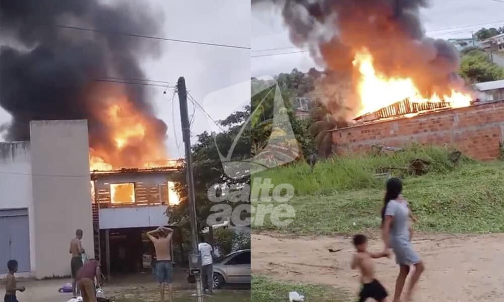 Incêndio destrói casa em Cruzeiro do Sul e mobiliza comunidade para ajudar vítima
