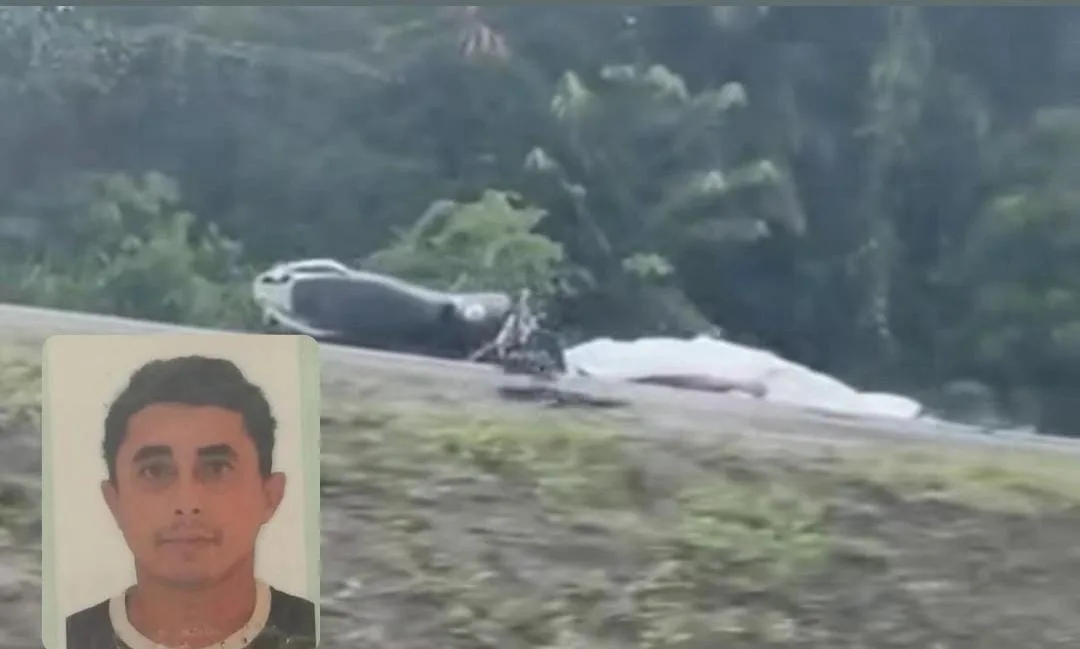 Colisão frontal entre caminhonete e moto deixa um morto